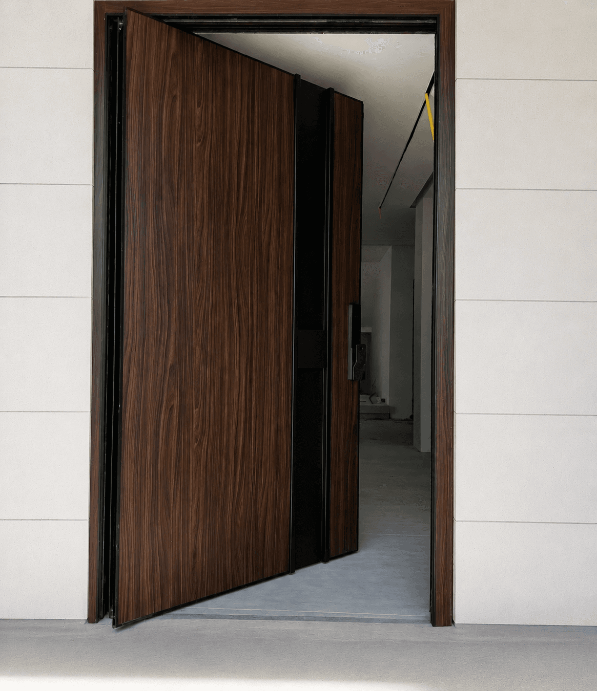 Pivot door with Fundermax HPL cladding